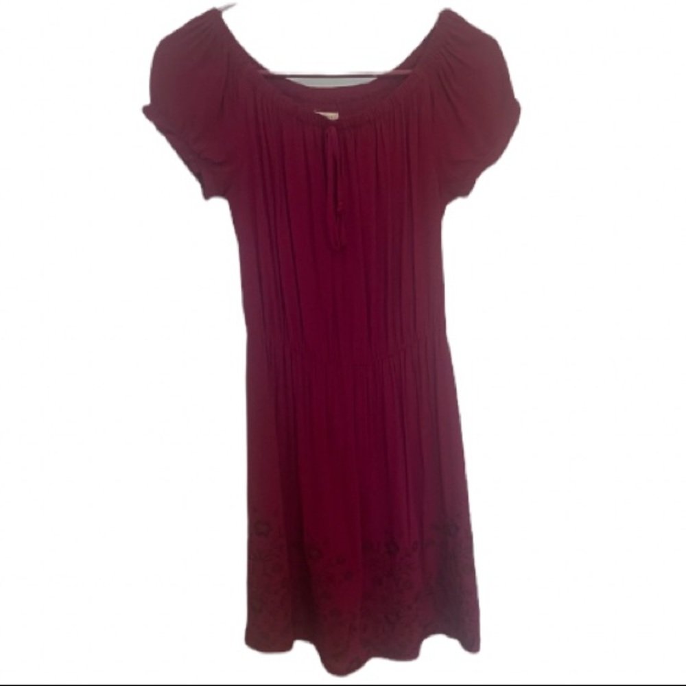🚢 LA Hearts summer mini dress with scrunchy shoulders embroidered